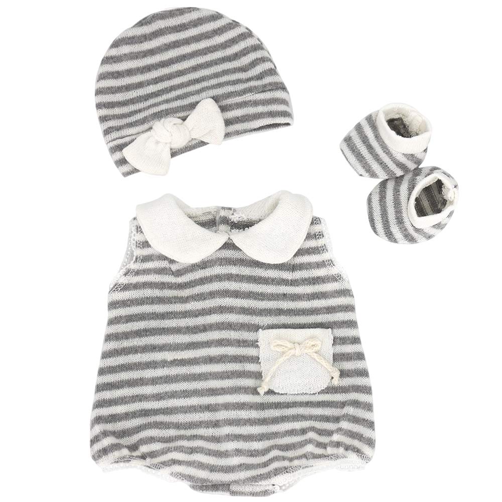 ZWOOSDoll Clothes for New Born Baby Doll, Cute Cotton Outfit with Hat and Socks for Dolls 35-43cm