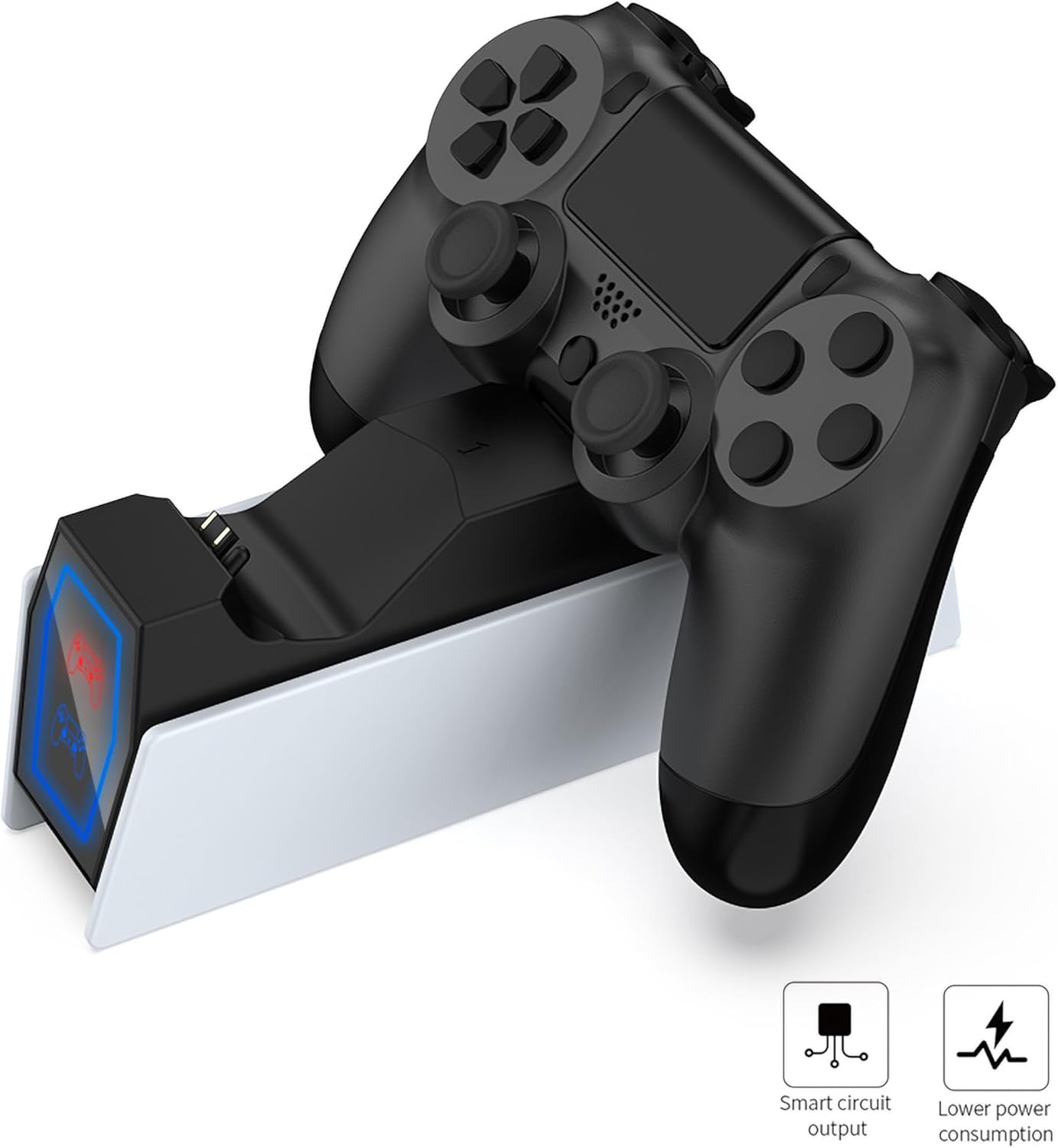 Dobe - LED PS4 Controller Charger Dock Station,Charging Station Replacement for PlayStation 4 Dualshock 4 Charger, Upgraded Fast-Charging Port for PlayStation 4 Controllers (TP4-0417)