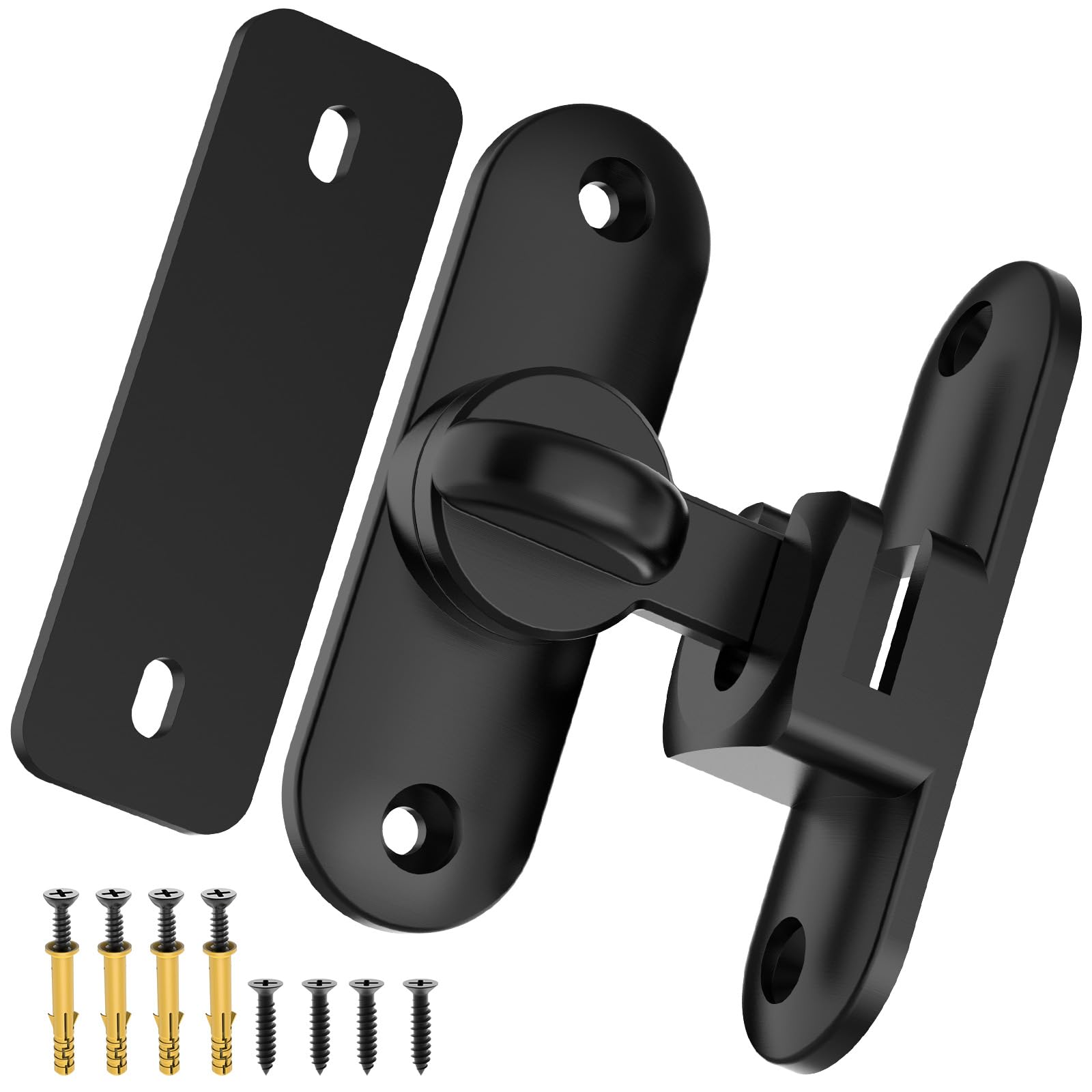Flip Sliding Barn Door Lock, 90/180 Degree Sliding Door Lock Latch and latches for Barn Door Pet Door, Bathroom, Outdoor