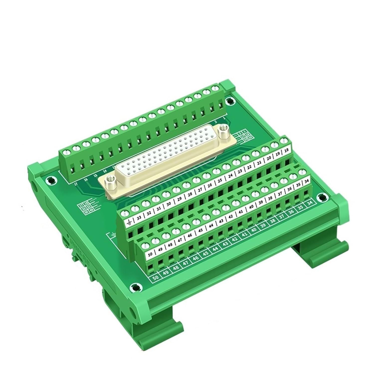 DIN Rail Mount D-SUB DB50 Male or Female Interface Module, Breakout Board(HL-DB50F-TB2)
