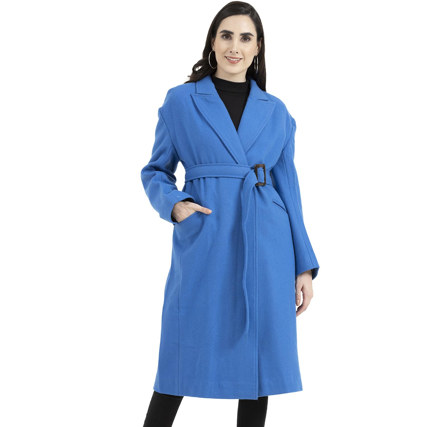owncraft women's Double Breasted Blue wool coat-picture-30