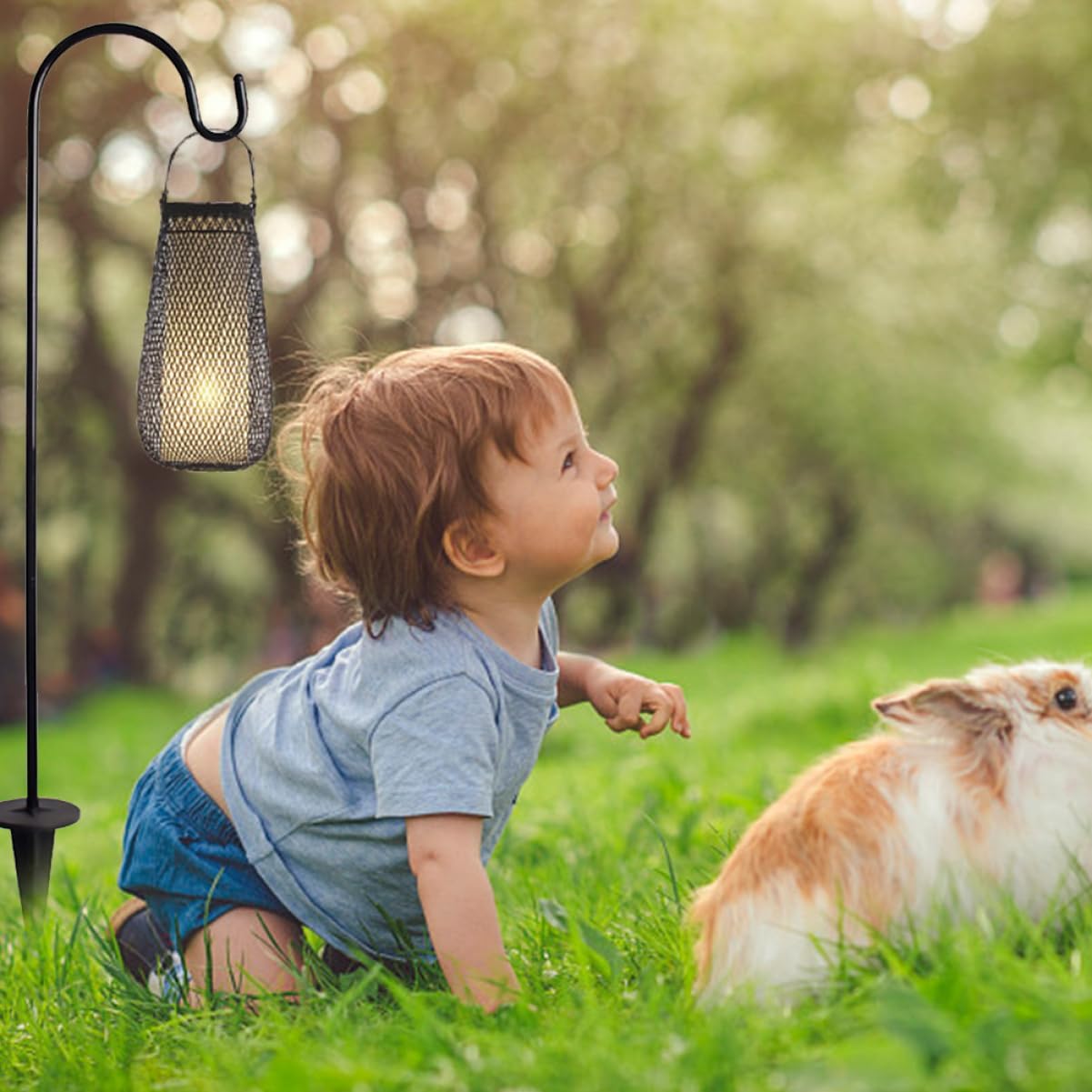 6pcs Black Ground Anchors Iron Hooks for Heavy Duty Hanging Outdoor Decor Hooks for Garden Flagpole Streetlamp Retro Style