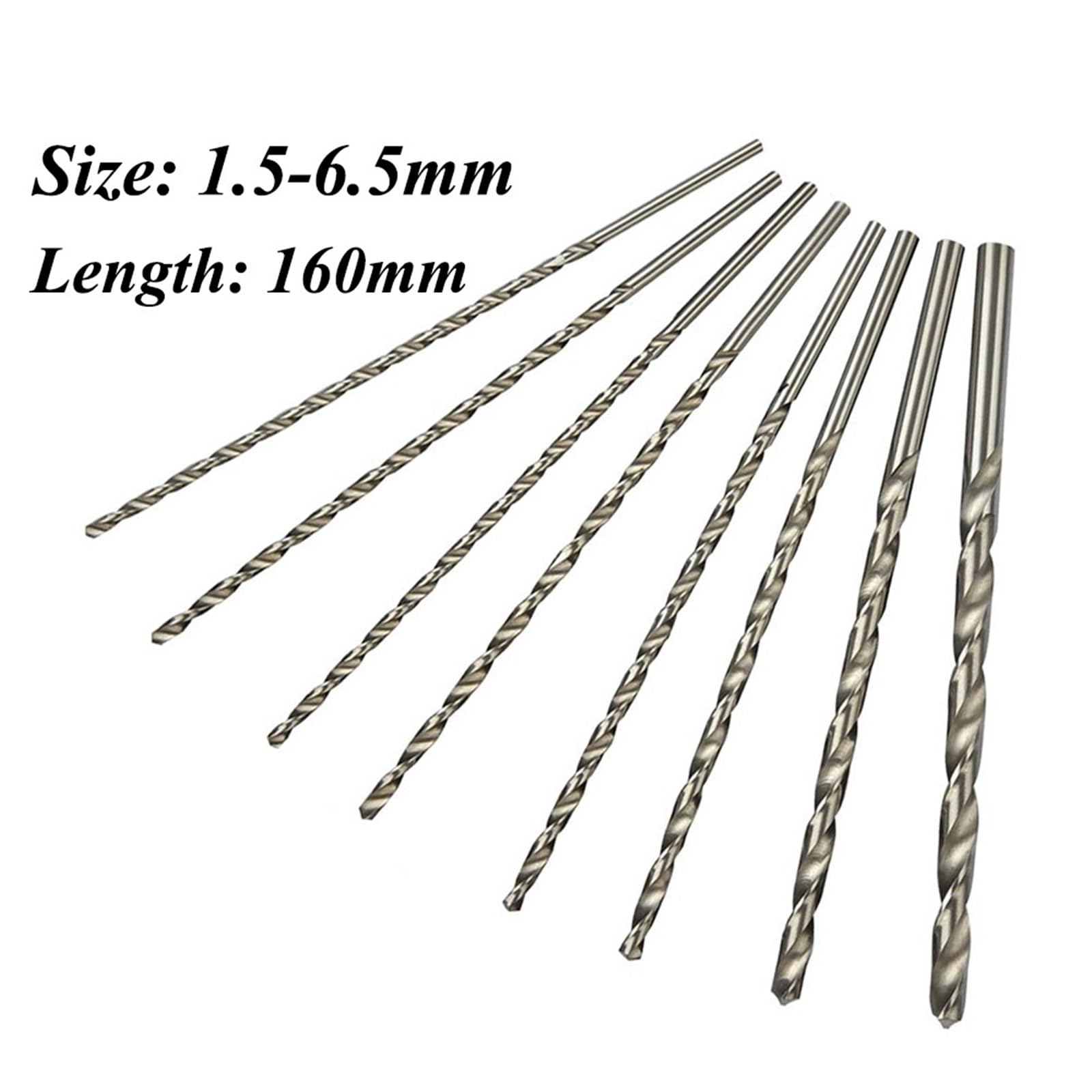 1,5 mm–6,5 mm, bardzo długie, 160 mm, metal, drewno, tworzywo sztuczne, wiertło spiralne HSS (rozmiar: 5,5 mm 2 szt.)