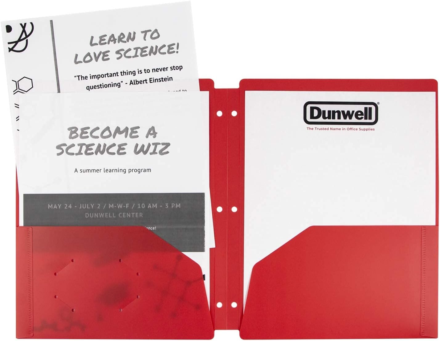 Dunwell Binder Folders with Pockets (Red, 3 Pack, 2