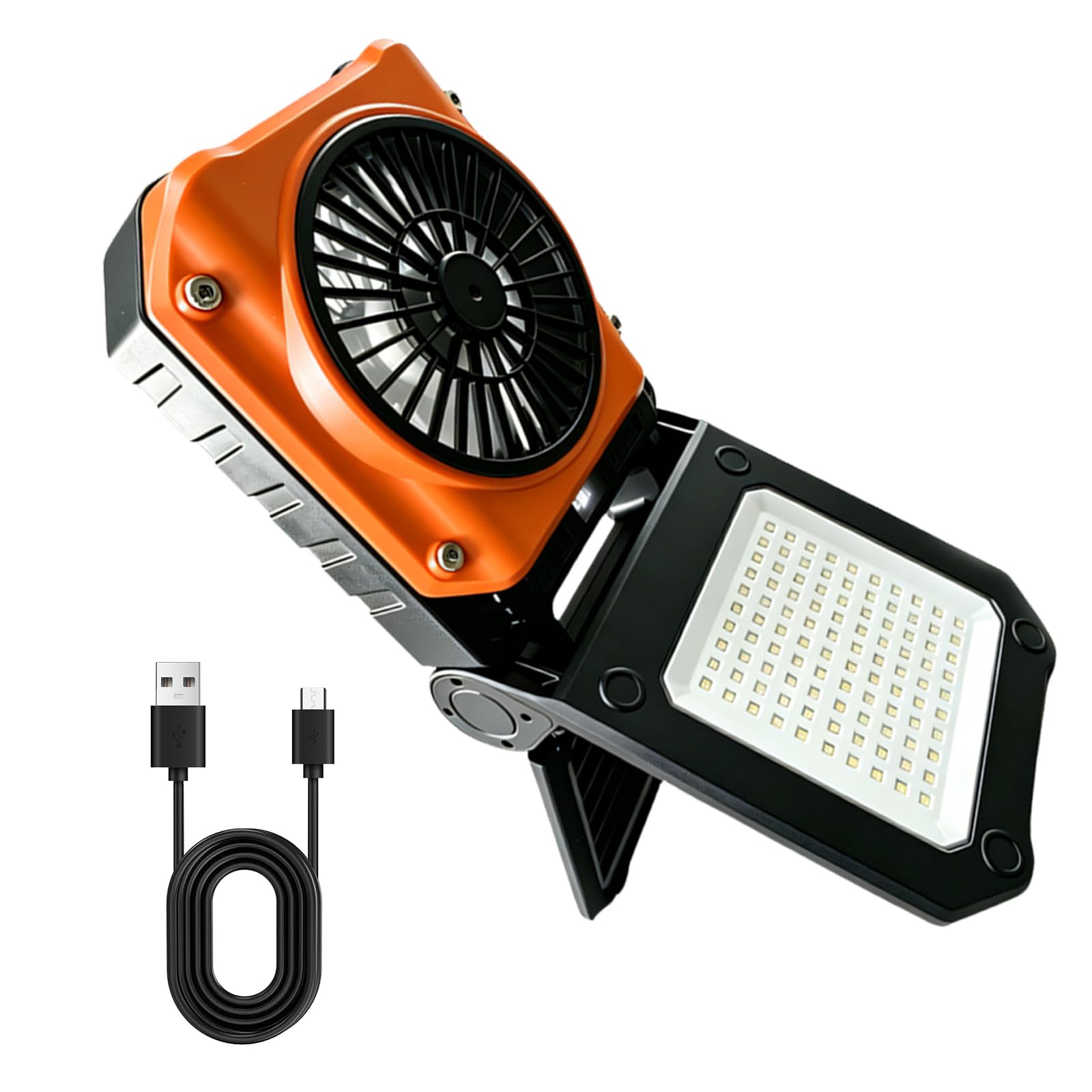 Ventilador compacto solar con carga USB y lámpara colgante de montaña