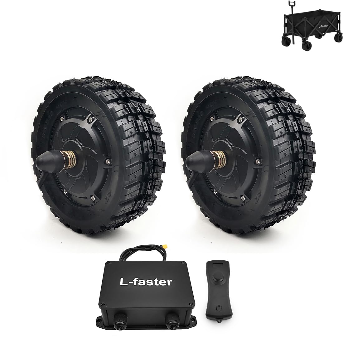 L-faster 700W Dual Drive Brushless Hub Motor 8 Inch Wheel for Trolley Barrow Wagon Bike