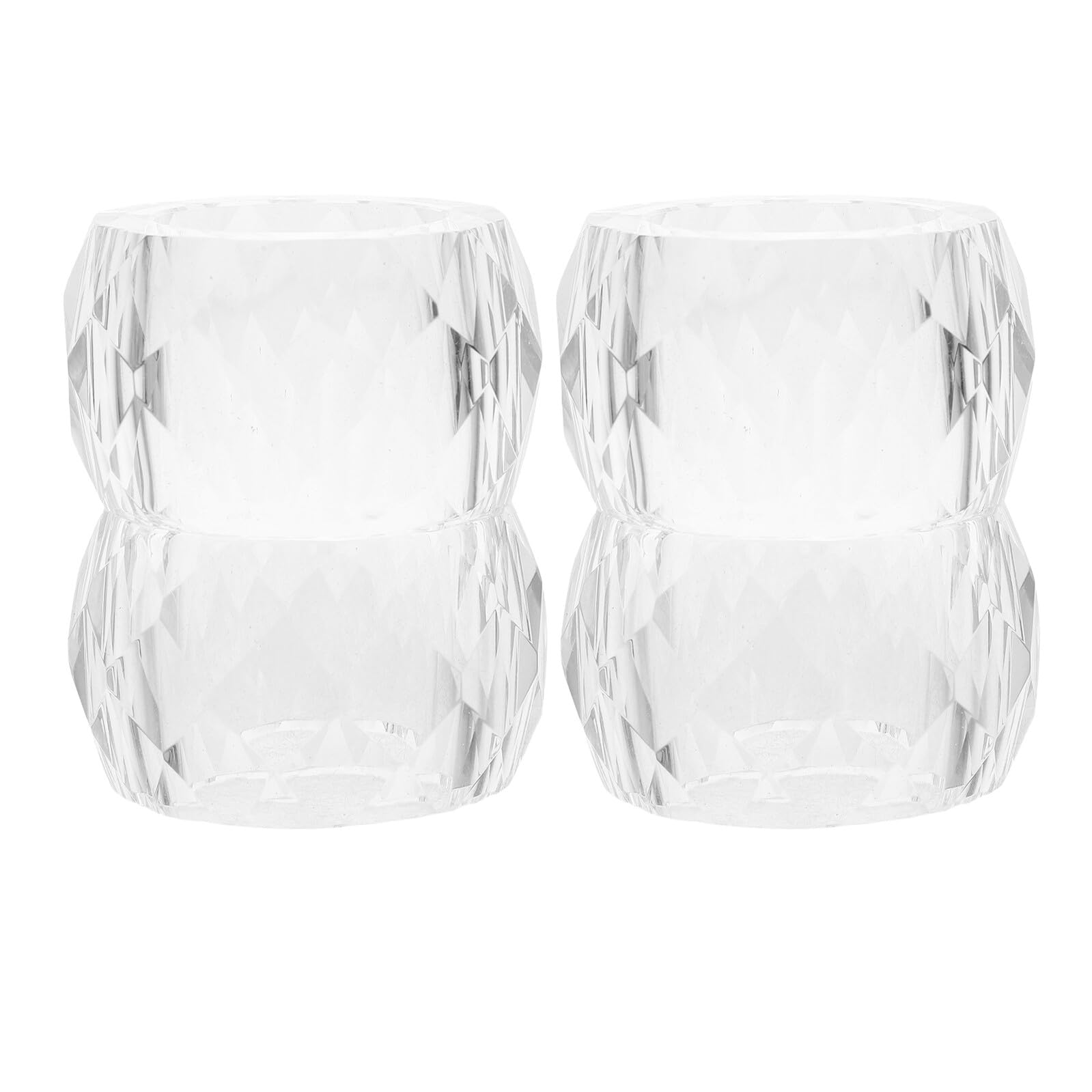 Rond de Serviette en Cristal Transparent 4 Pièces, Design Élégant