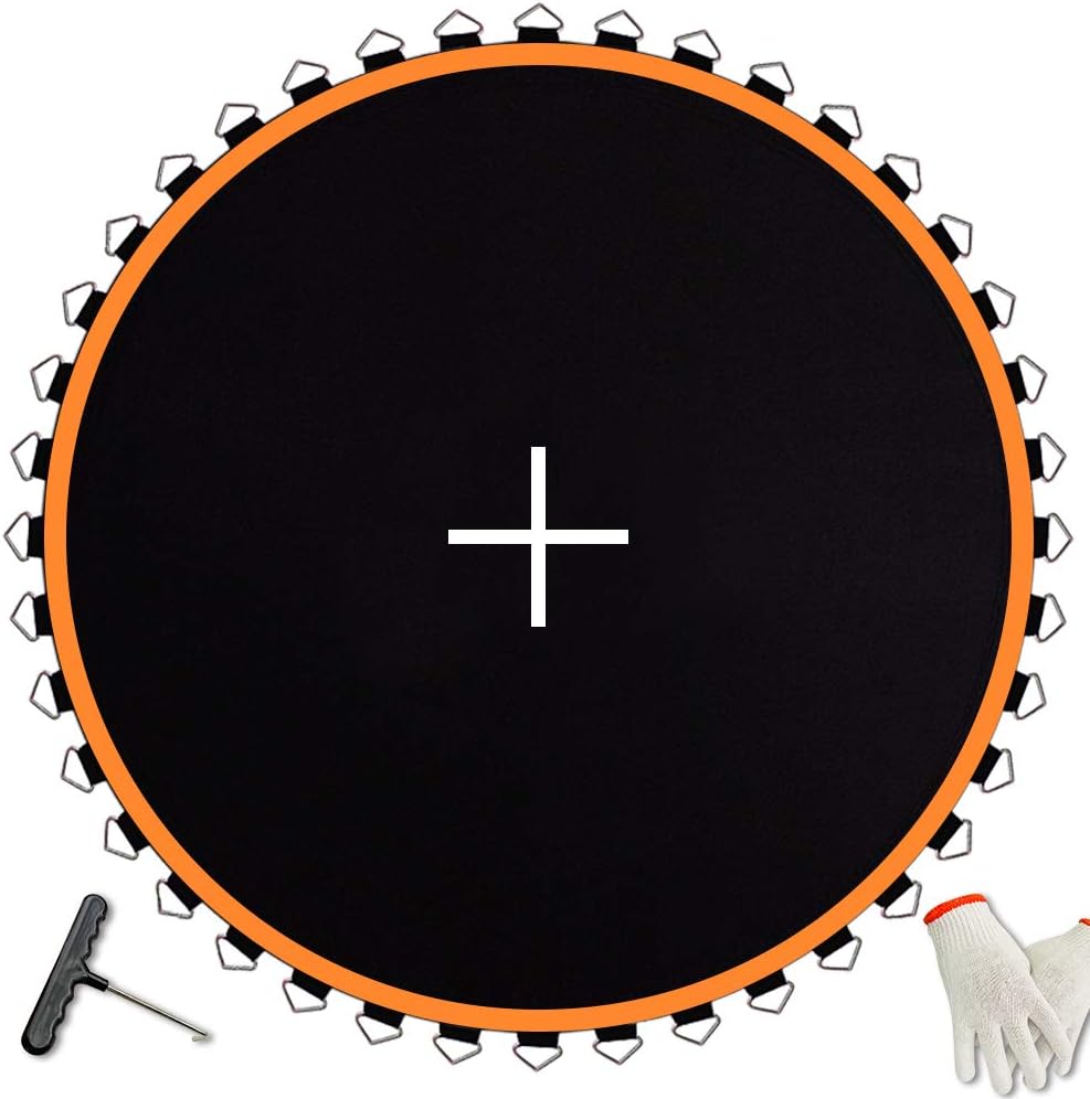 Trampoline Mat, Fits for 14 ft Frame, with 72 V-Rings Fits 5.5 inch Springs, Trampoline Mat Replacement(Mat Dia:150in), Reinforce, UV-Resistant, with Spring Hook and Gloves, Not Include Spring
