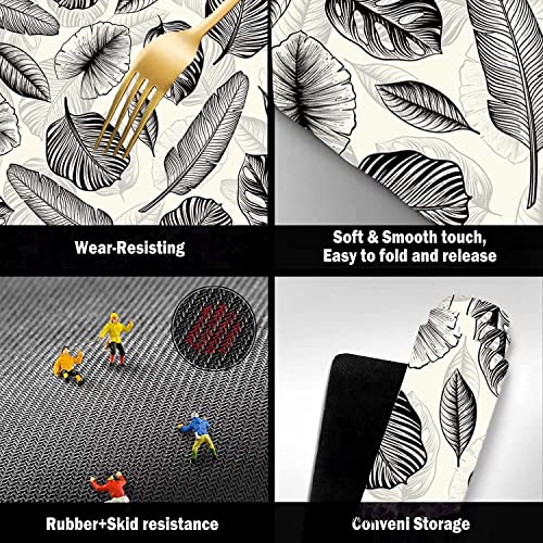 Aibiin Leaves Bathroom Rugs Water Absorbent Fast Drying Palm Leaf Bath Mats Decor Machine Wash Non Slip Doormats For Tub Shower Bath Room 16"X24" #TOP4