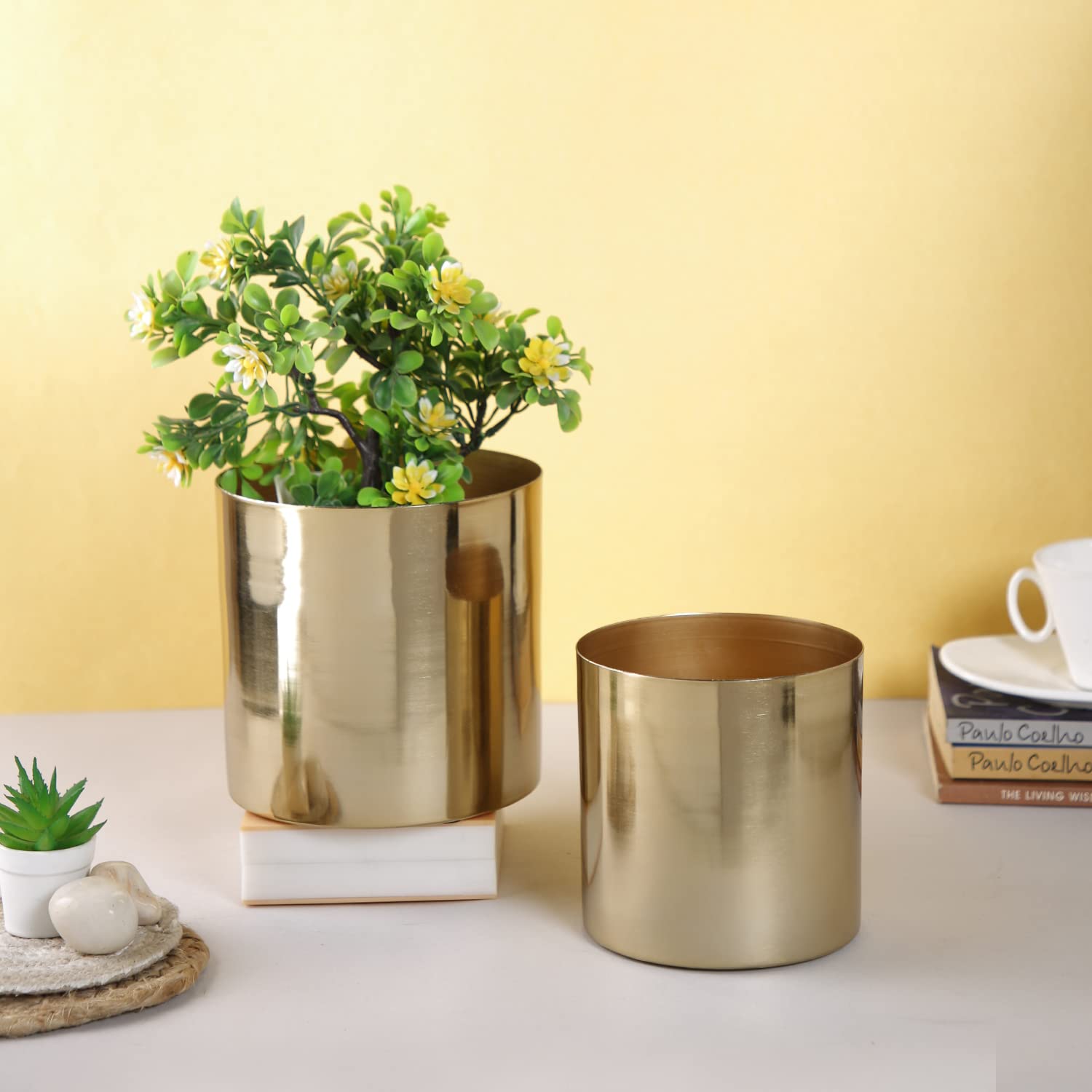 CraftVatika Metal Planter Pots Flower vase for Indoor Outdoor Plants, Balcony, Tabletop, Home, Office Decor, Pack of 2 (B0BSFRRJQW) Amazon Price History, Amazon Price Tracker