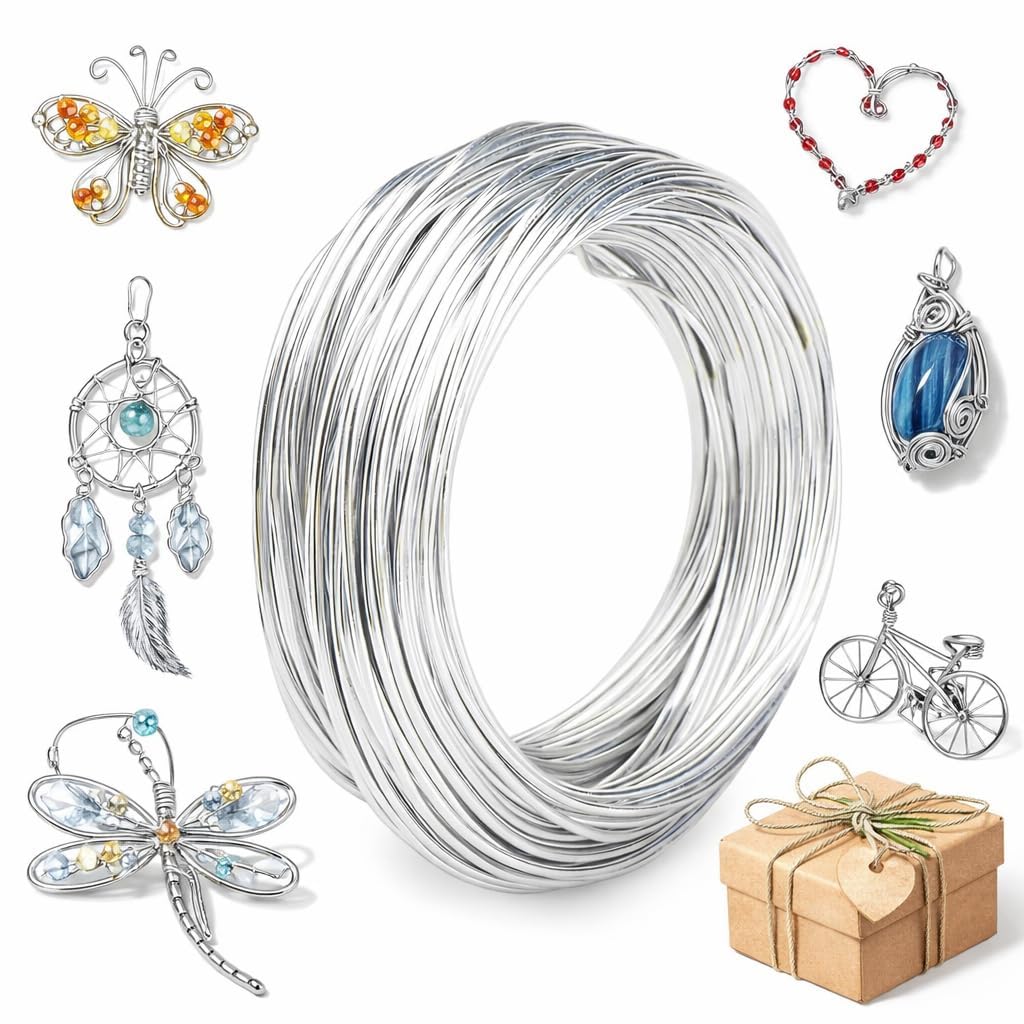 10 Meter Aluminium Craft Wire 14 Gauge (2mm) Silver | Flexible Art & Craft Wire for Jewellery Making, Floral Arrangement, Flower Decoration, DIY Crafts & Stop Motion Animation Wire-image-30
