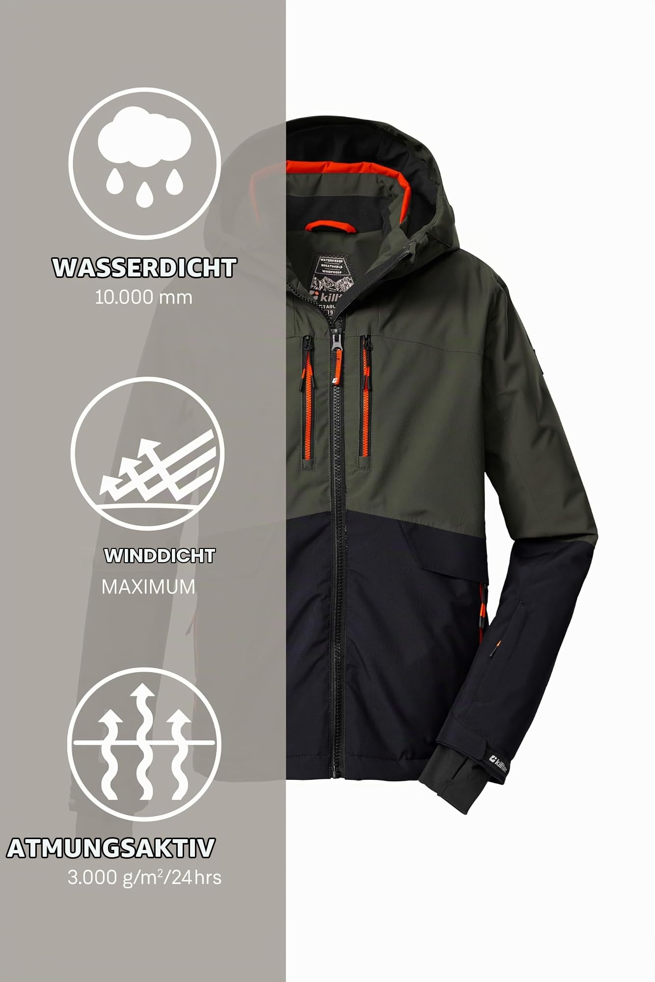 Killtec Jungen Ksw 201 Bys Ski Jckt Skijacke/Funktionsjacke mit Kapuze und Schneefang (1er Pack)
