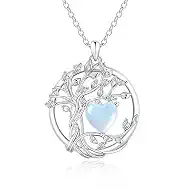 925 Sterling Silver Moonstone Necklace New Beginnings, Created Moonstone Jewelry June Birthstone Necklace for Women, Inspirational Birthday Graduation Gifts for Friend Sister Daughter Mom