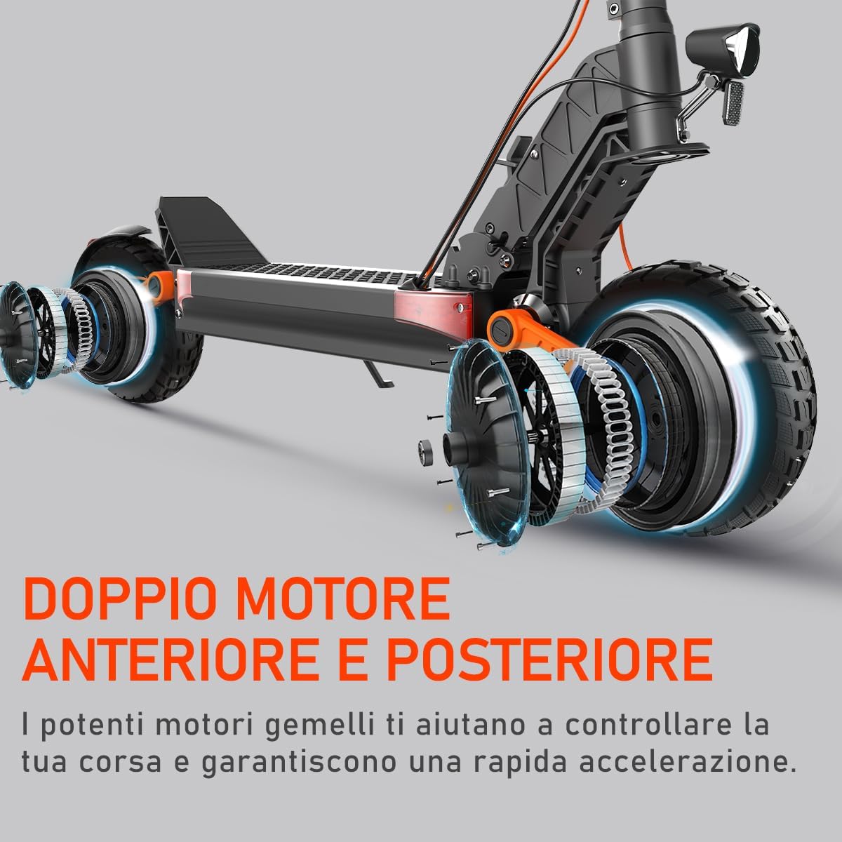 JOYOR Monopattino Elettrico, 60-90KM 48/60V 18Ah, Carico 150kg, Doppio Ammortizzatore e Freni a Disco Anteriori e Posteriori, Monopattino Elettrico per Adulti Pieghevole