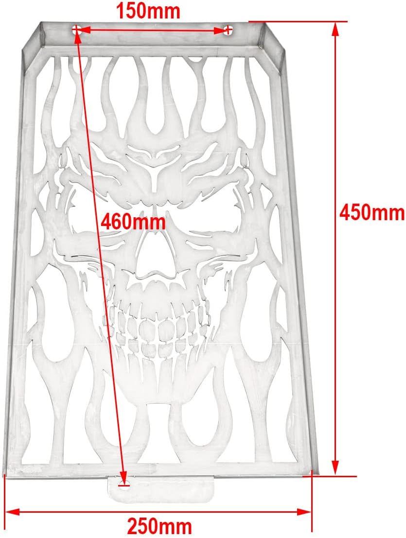Skull Motorcycle Steel Chrome Skull Radiator Grill Cover Guard Protector For Suzuki Boulevard M90 / Intruder VZ1500 (silver)
