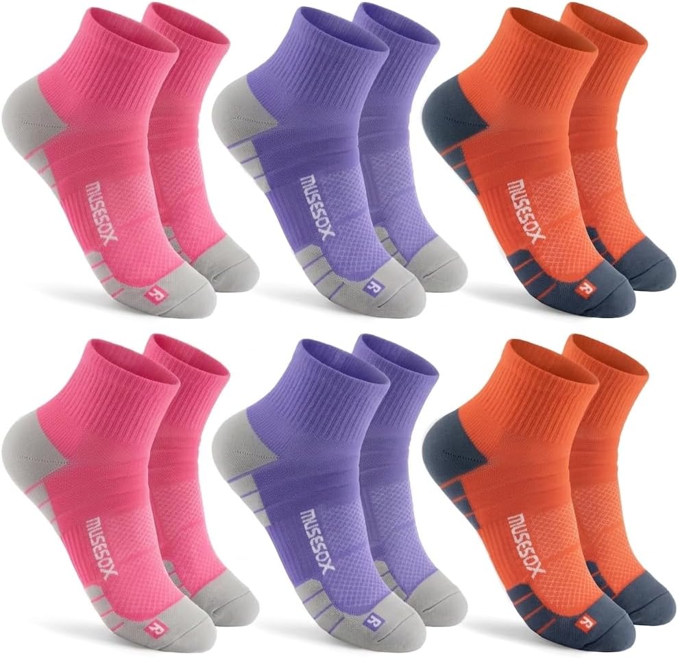 6 Pairs Above Ankle Compression Socks for Women&Men,Athletic,Unisex,Small