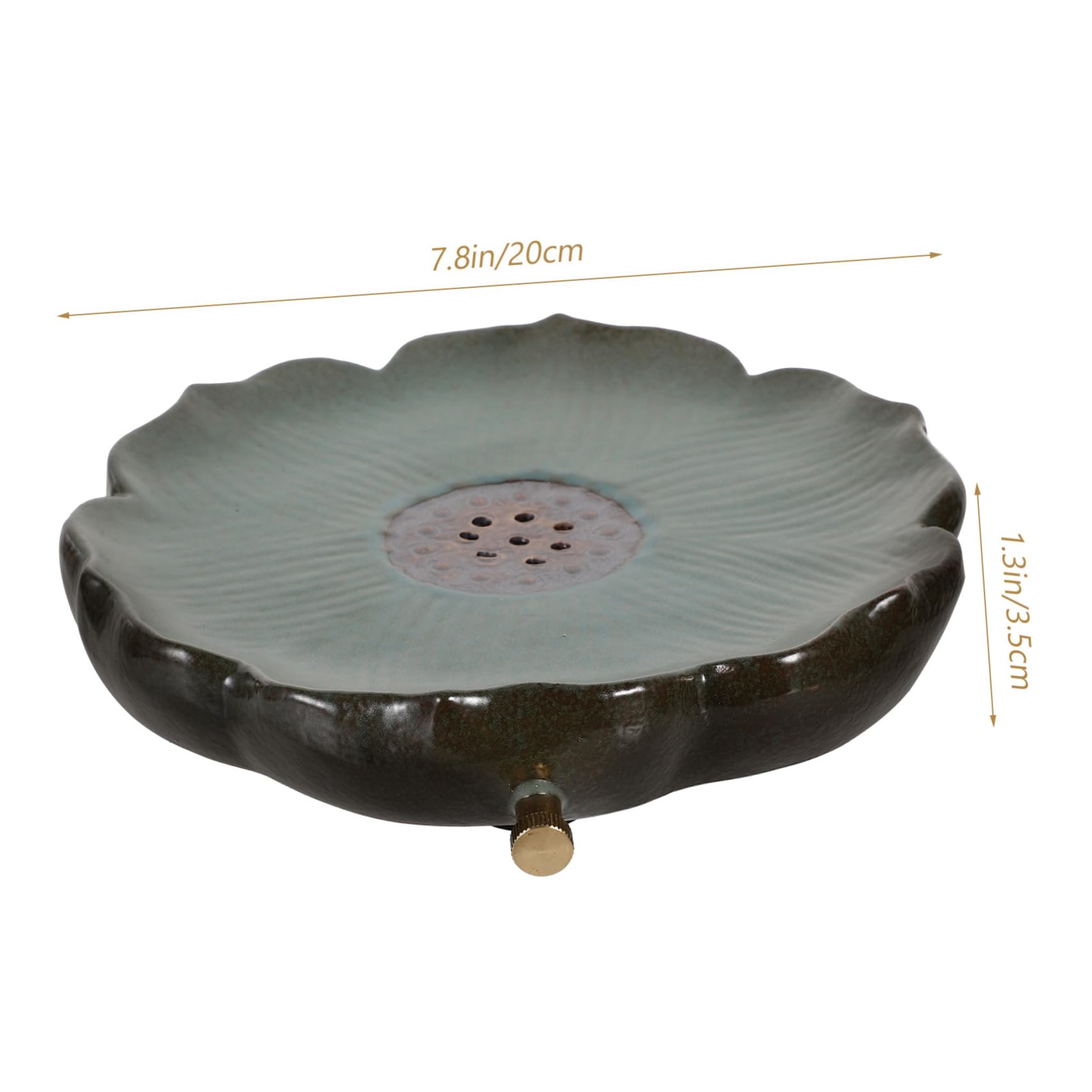 OKUMEYR Retro Chinese Tea Serving Tray Petal Design Teapot Mat Office Tea Cup Holder Ceramic