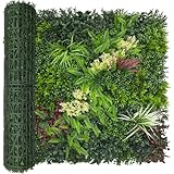 DOPGIB Artificial Ivy Wall Boxwood Roll: 40'x120' UV Resistant Green Leaves Faux for Interior Backdrop,Garden and Indoor Outdoor Wall&Fence Covering Privacy, Party Wall Fence Decor