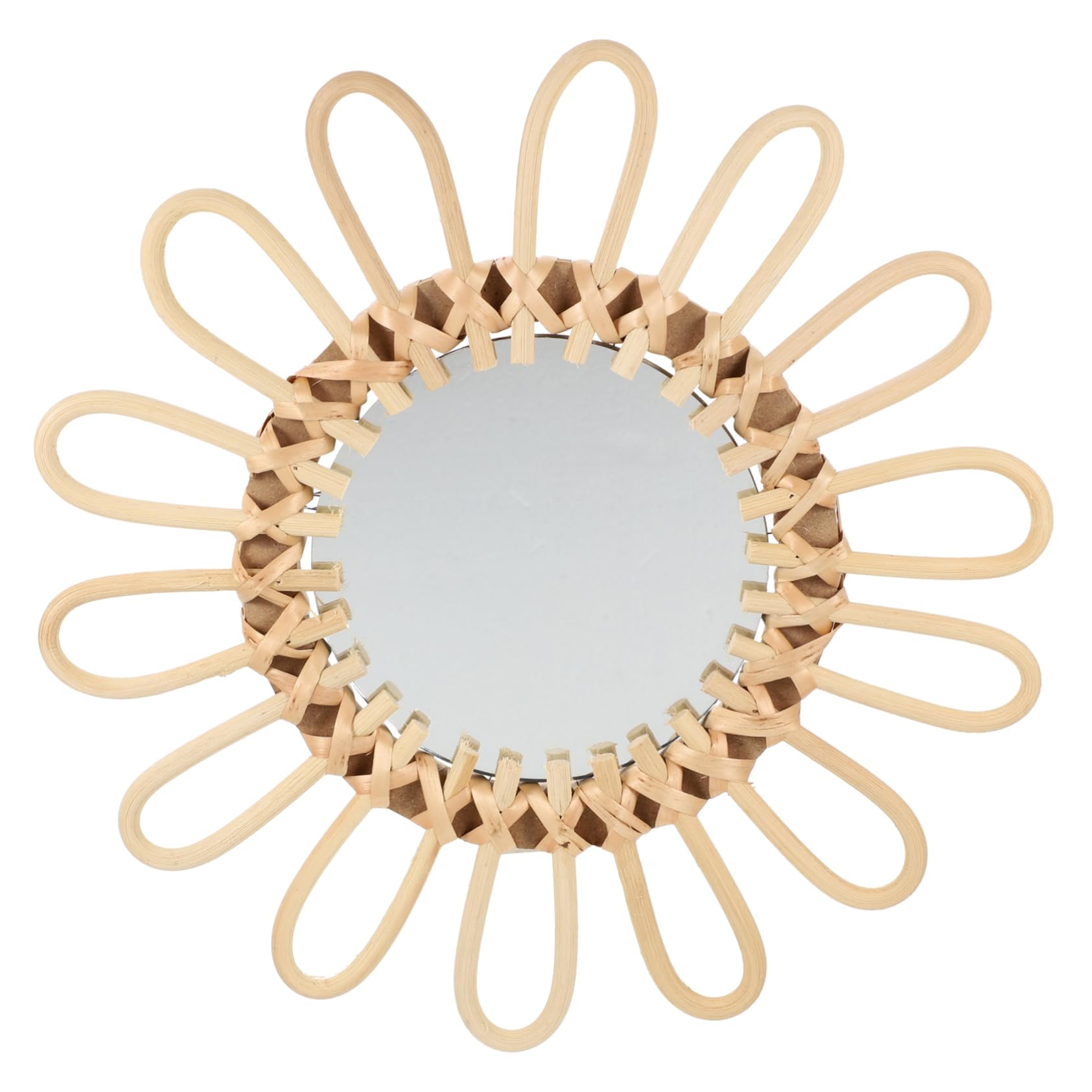 Miroir en osier tressé pour salle de bain Vaguelly contre les murs vides