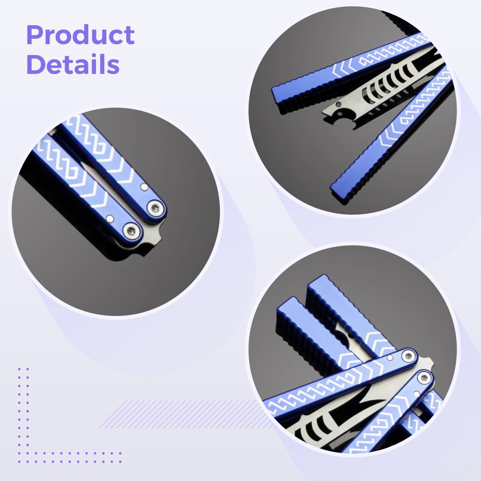 Balisong Trainer en aluminium 9,8 avec bords fins pour travaux manuels, rotation en douceur de 180°, design pivotant en une seule pièce, entraîneur de qualité professionnelle