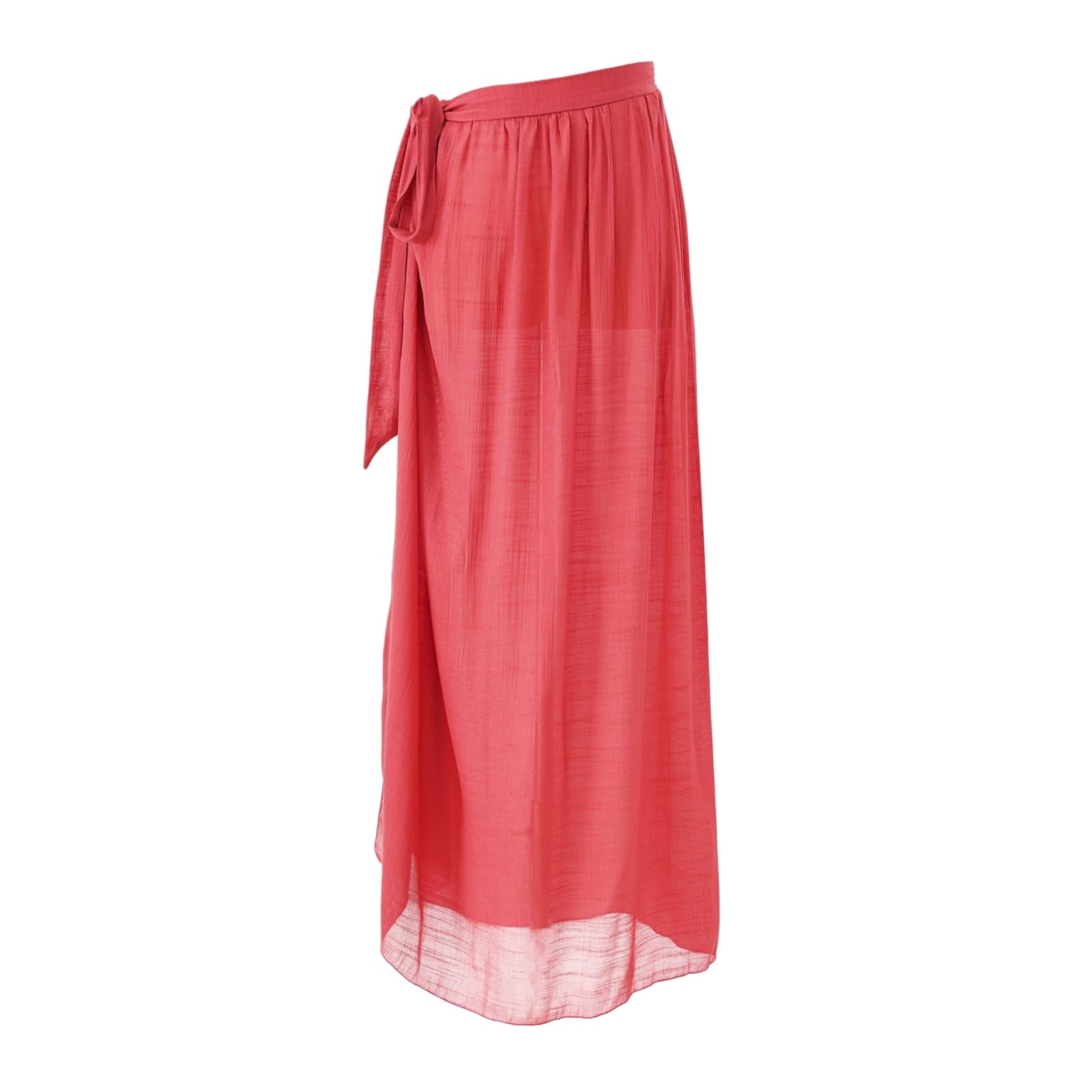Vestido de playa para mujeres con traje de baño tipo envoltura verano y falda bikini roja