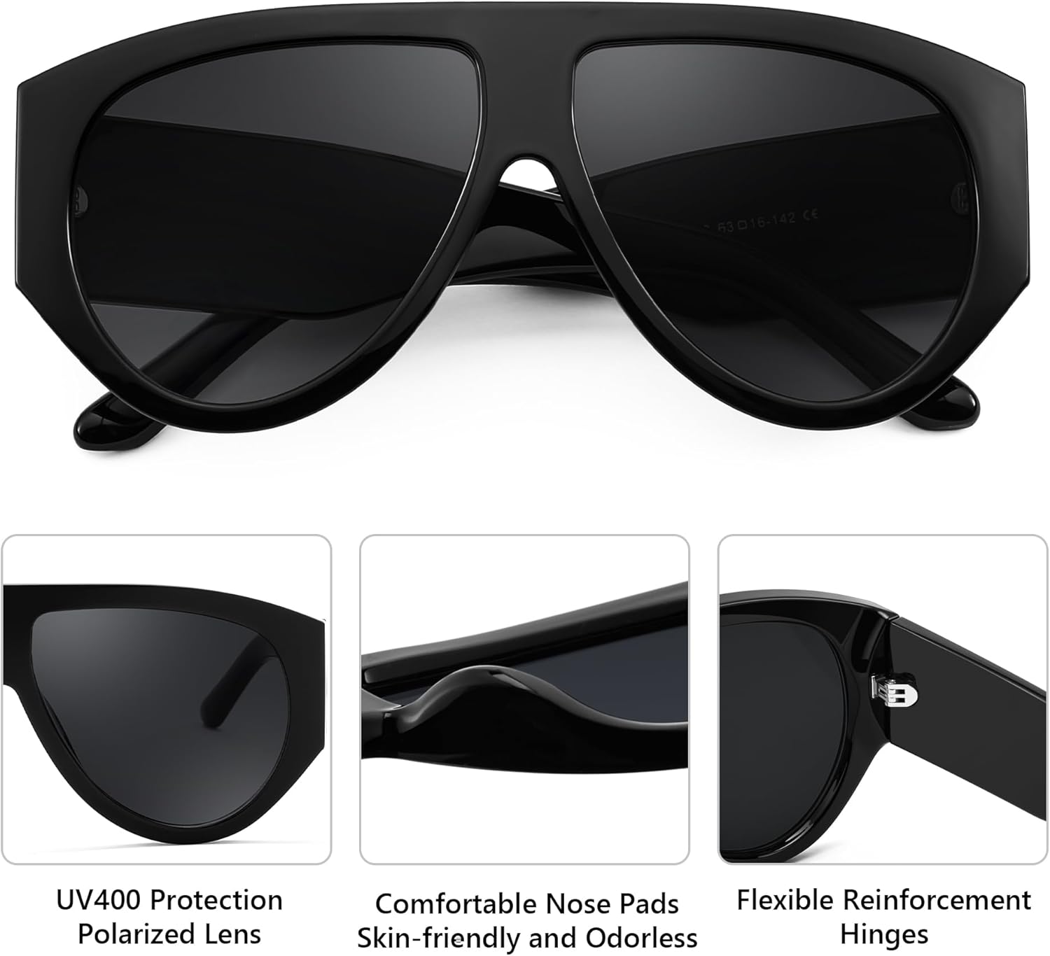 FEISEDY Retro Oversized Sunglasses for Women Men 70s Classic Trendy Vintage Sun Glasses B0291 - Image 5