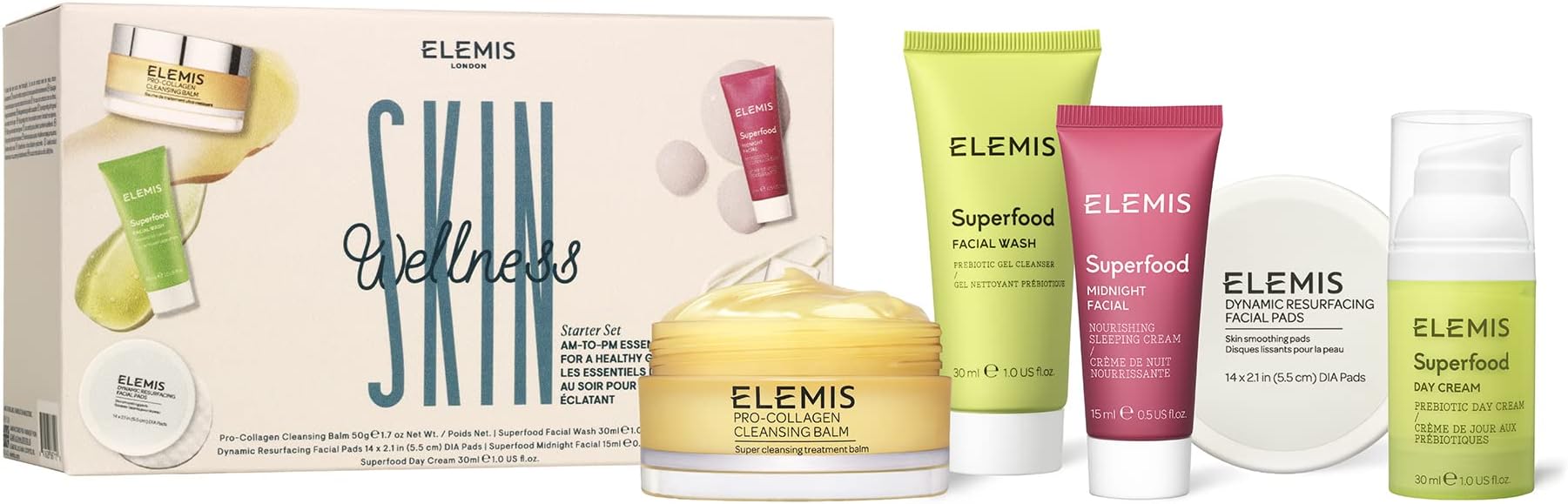 ELEMIS Skin Wellness Collection | Morning to Evening 5-piece Skincare Routine for Glowing, Healthy Skin, A $92 Value, 1 ct.