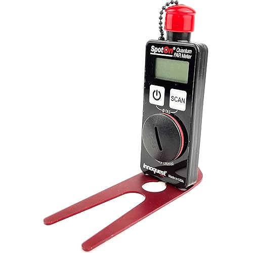 The SpotOn Scientific Quantum PAR+DLI Meter displays Real-time photosynthetic Light Levels. DLI Mode Shows Average 24 HR PPFD. USA Made.