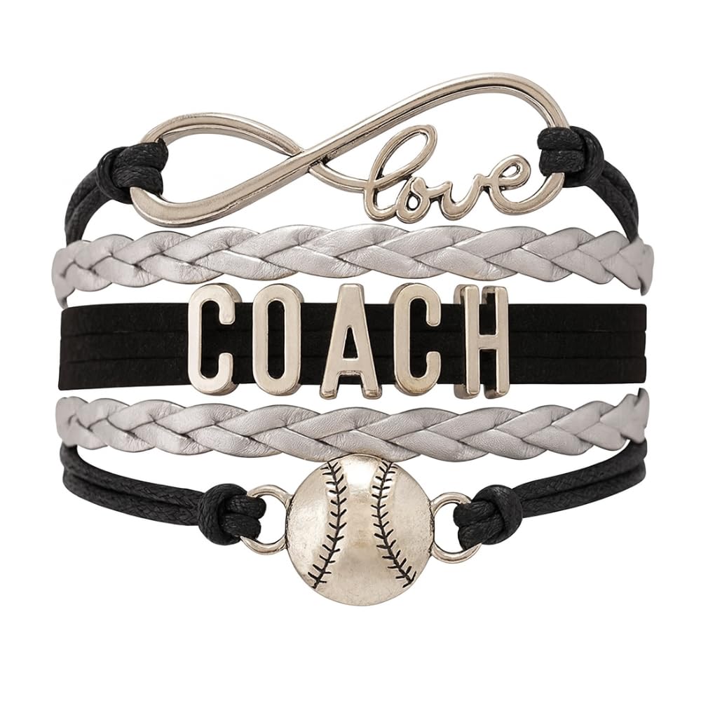 Softball Infinity Charm Bracelet- Softball Jewelry - Adjustable Bracelet for Softball Player, Team and Coaches Gifts