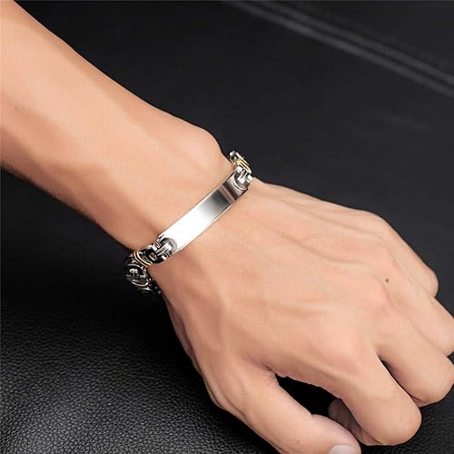 Miniatura 5 de Pulsera bizantina de acero inoxidable personalizada para alerta médica de alergia, para mujeres y hombres, identificación de enfermedades, regalo de
