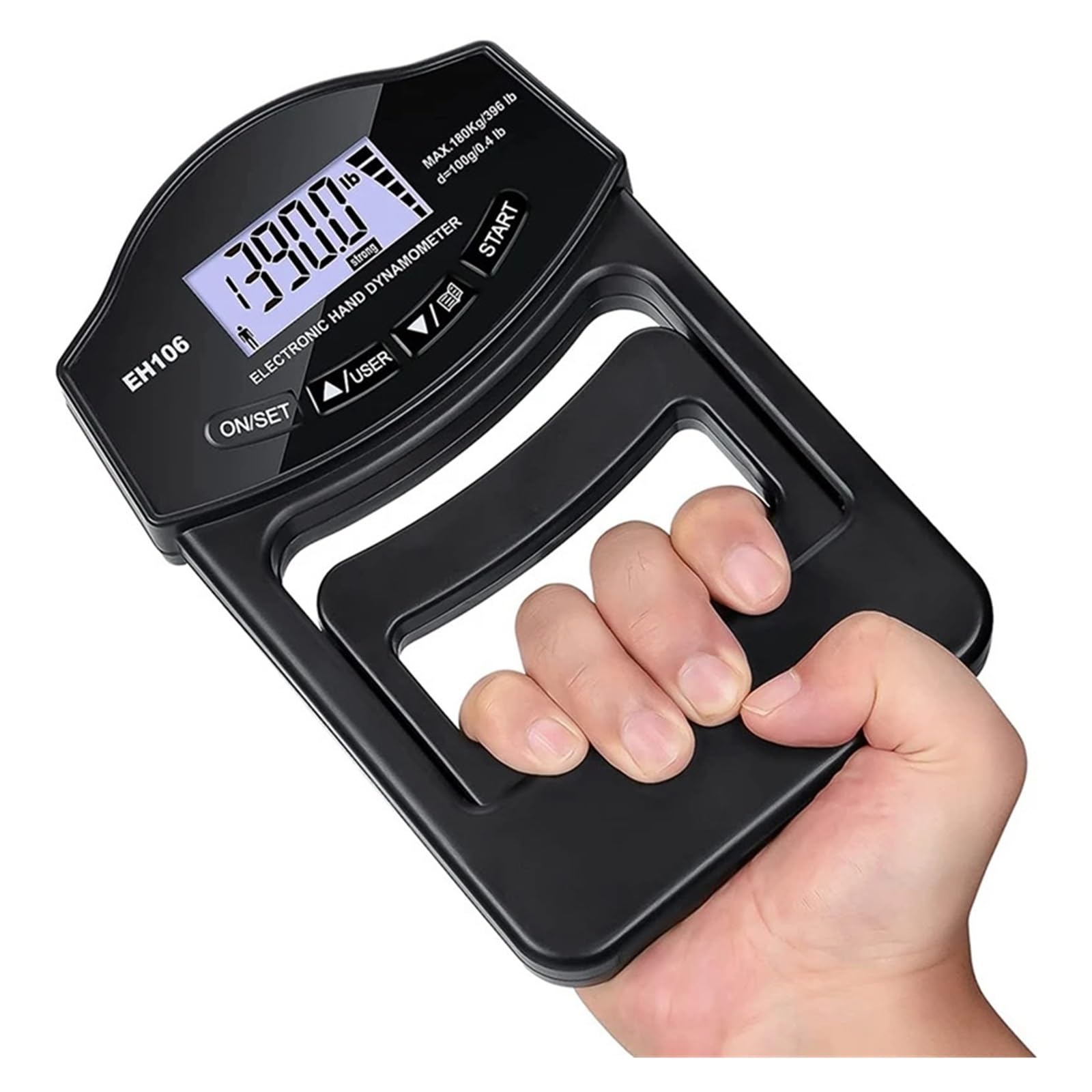 Dinamometro digitale, Misuratore di forza presa, dinamometro digitale for mano da 180 kg, misuratore con schermo LCD USB,Unità Di Misura Portatili