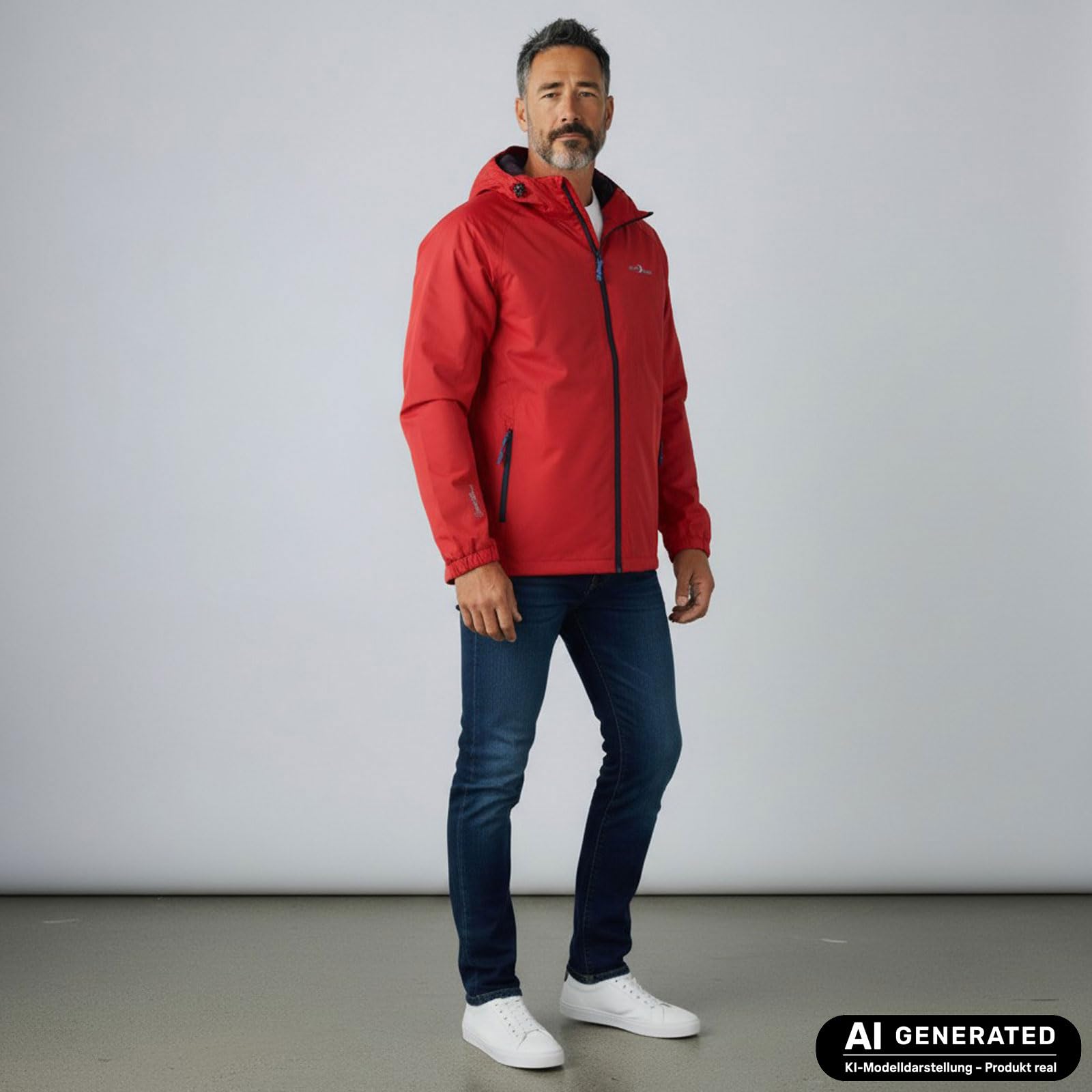 Blue Wave - Giacca impermeabile leggera 'Fabian', da uomo, taglie forti, da 3XL a 8XL Nero XXXXL