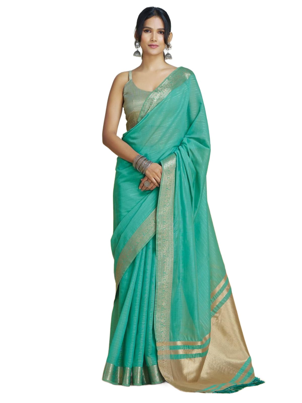 Womens Khadi Saree | Premium Cotton Saree | Sarees with Unstitched Blouse | Saree with Blouse Piece | Soft and Skin Friendly-image-15