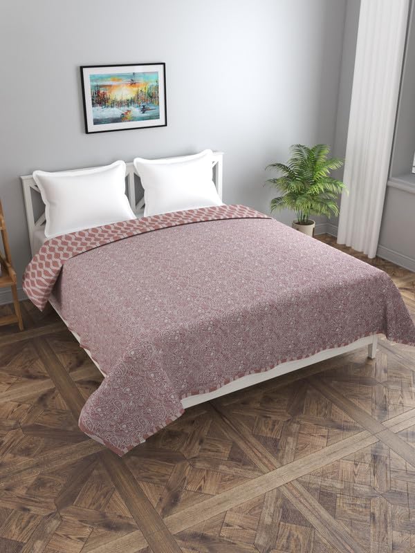 Image of Florida Diva Cotton Reversible Dohar Topsheet for Double Bed Made for All Season Blanket Throws with Floral Print