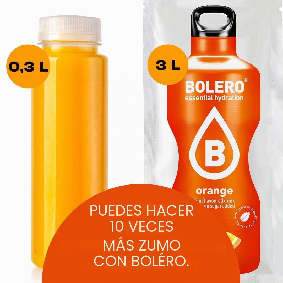 Bolero Bebida 24 bolsitas de 3 g g de fruta preparada en polvo soluble para bebida fresca en agua, 72 gramos endulzado con stevia (piña)