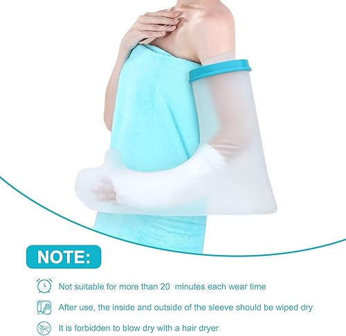 Miniatura 6 de Funda impermeable para brazo para ducha, protector de brazo completo para adultos, sello hermético para mantener el vendaje seco para brazos rotos,