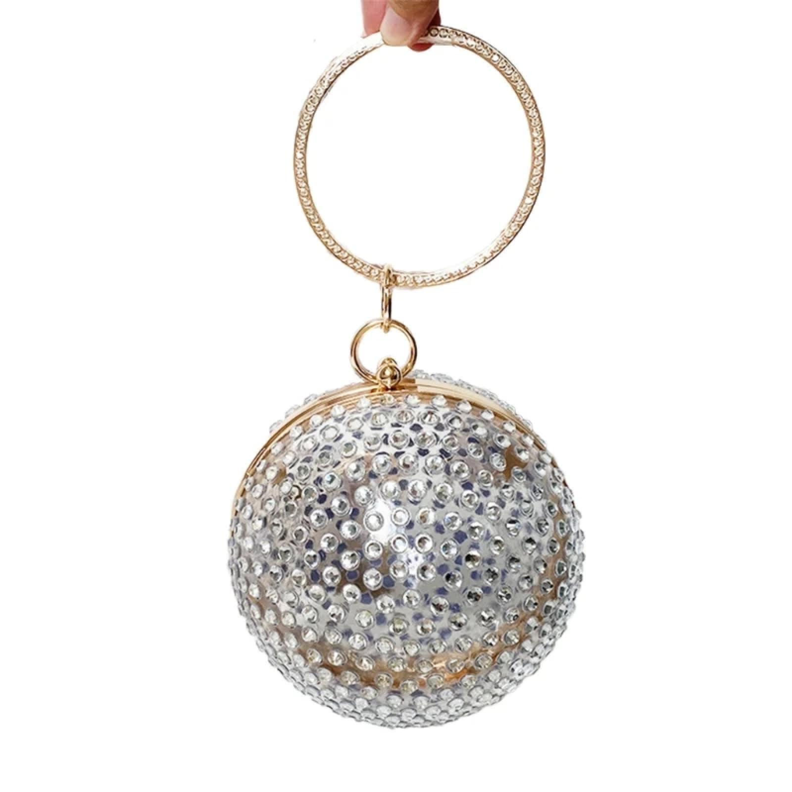 Abendtasche Damen Clutch Elegante Acryl Abend Tasche Frauen Runde Hochzeit Clutch Prom Party Handtasche Club Kette Riemen Schulter Umhängetasche