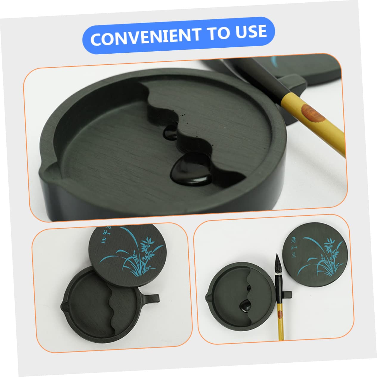 SHINEOFI Encrier Forme De Poisson Avec Couvercle Inkwell Chinois Pratique Pour Dessin Et Support Encre Pour Artistes Et Étudiants