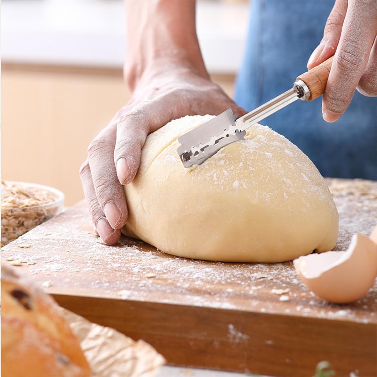 Zestaw do pieczenia chleba, sfermentowana tkanina piekarnicza, profesjonalna tkanina piekarnicza, płótno do pieczenia chleba, tkanina fermentowana, pościel piekarnicza, szpatułka do ciasta, nóż do