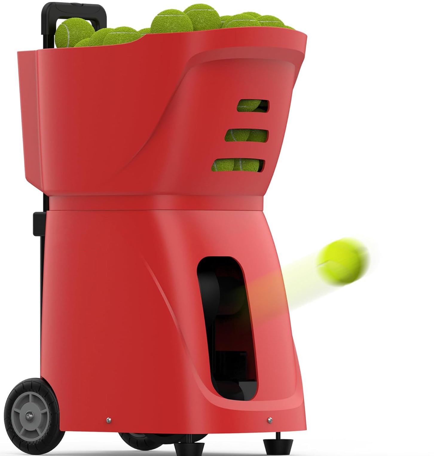 Lanciapalle da tennis intelligente Lanciapalle da tennis portatile Lanciapalle automatico con piccolo telecomando per bambini più grandi,Red