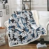 Manta de sherpa con diseño de grafiti para niños, niñas, adolescentes, surf, océano, playa, temática de hawai, manta de felpa para decoración de habitaciones, bebé de 30 x 40 pulgadas