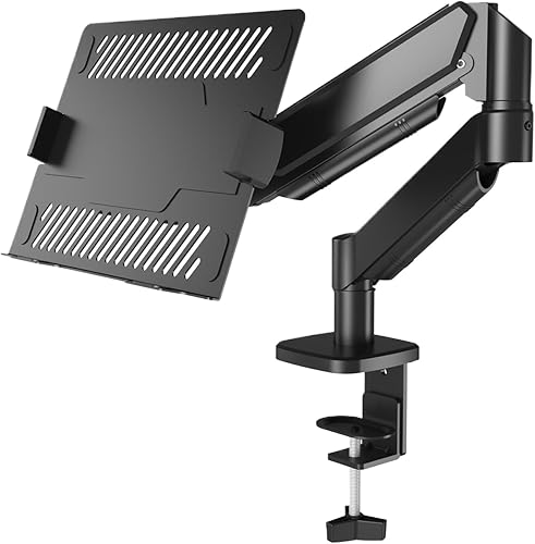 Telescopic Stand for Laptop Display, with Stable Elevation Support, Black, Computer Bracket Adjustable Display Arm, Tablet Holder Desktop Clamp