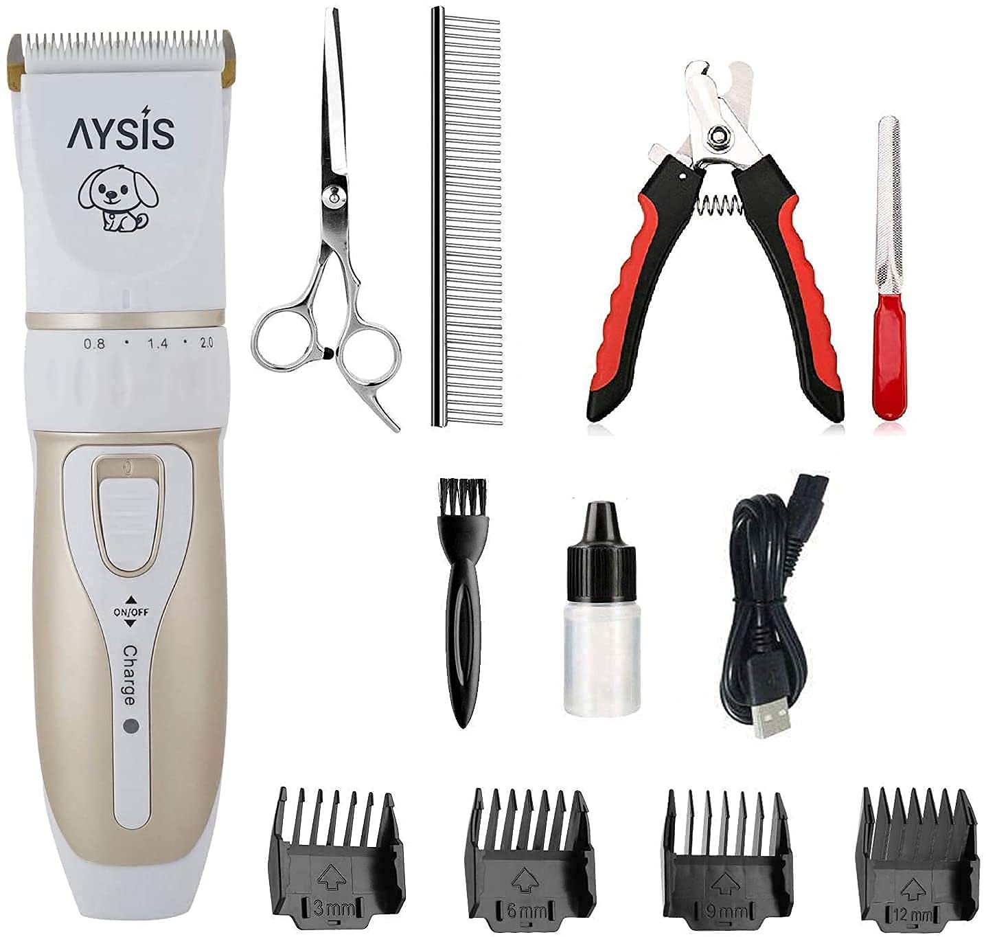 Keekos®Professional Automatic Rechargeable Pet Hair Trimmer for Dogs Pet Hair Trimmer with LCD Display and Turbo Mode for Dog and Cat Cordless and Rechargeable Trimmer (Gold) (B096XPD8FN) Amazon Price History, Amazon Price Tracker