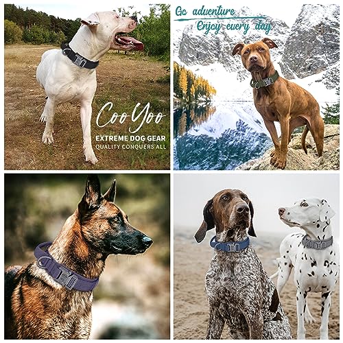 Cooyoo Dog Collar,3 Piece Set Tactical Dog Collar, Adjustable Military Training Nylon Dog Collar With Control Handle And Heavy Metal Buckle For Medium And Large Dogs #TOP5