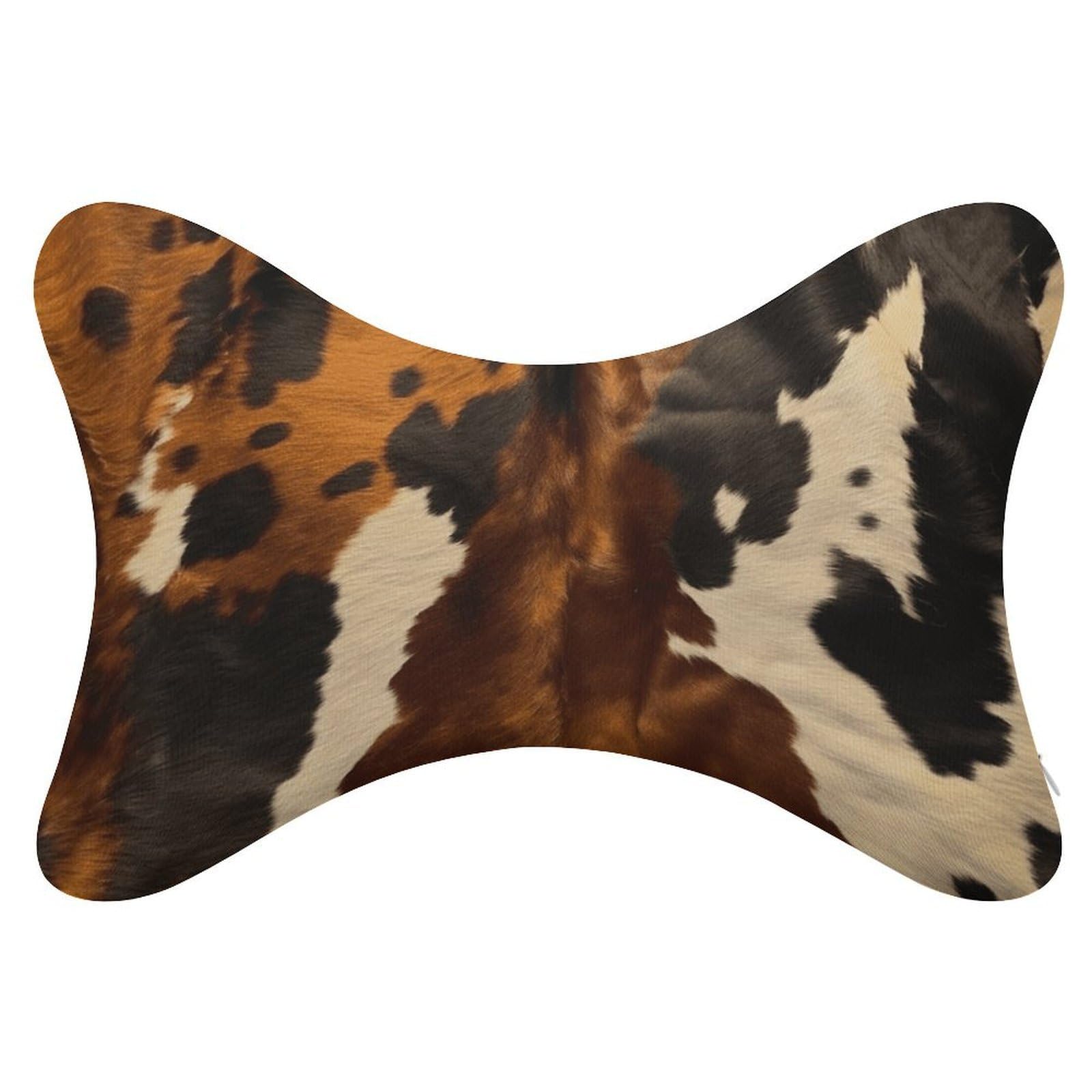 FekiLoot Abstract Cow Skin Car Headrest Set of 2,Softness Memory Foam Car Neck Pillow with Breathable Removable Cover Car Neck Support Pillow Ergonomic for Driving, Office
