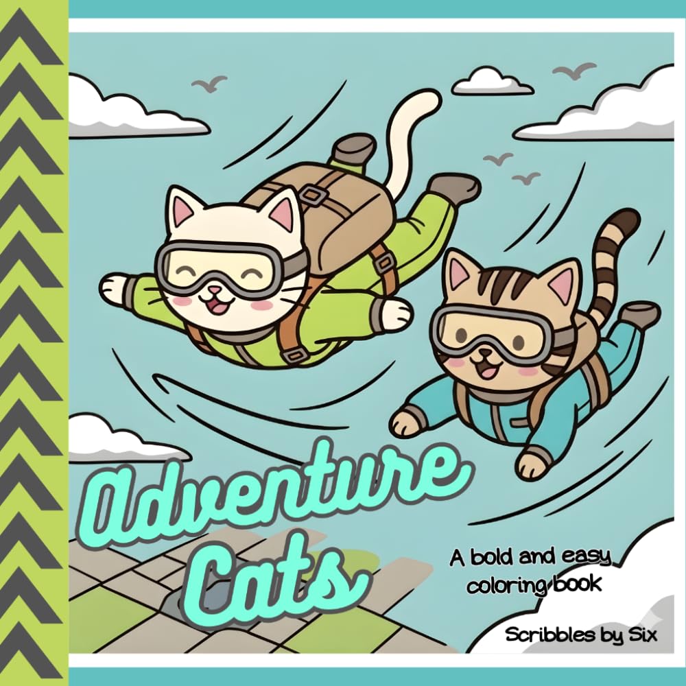 Adventure Cats: A Bold & Easy Coloring Book (Cozy Cat Duo)