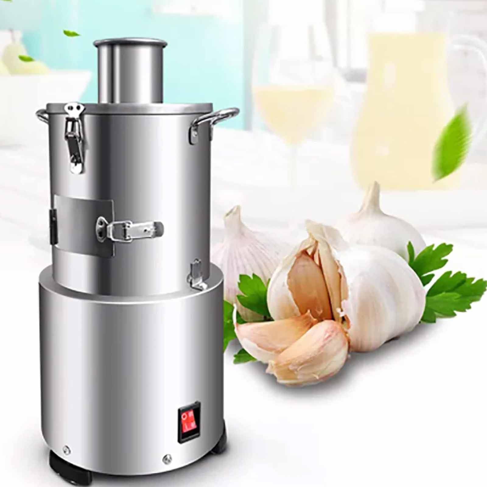 PixCy Pelatrice Elettrica per Aglio,Macchina Dell'aglio Sbucciatrice Dell'aglio,Macchina per Sbucciare Aglio Commerciale,Separatore Automatico Aglio,Strumento per Ristorante 20 kg/H,110V