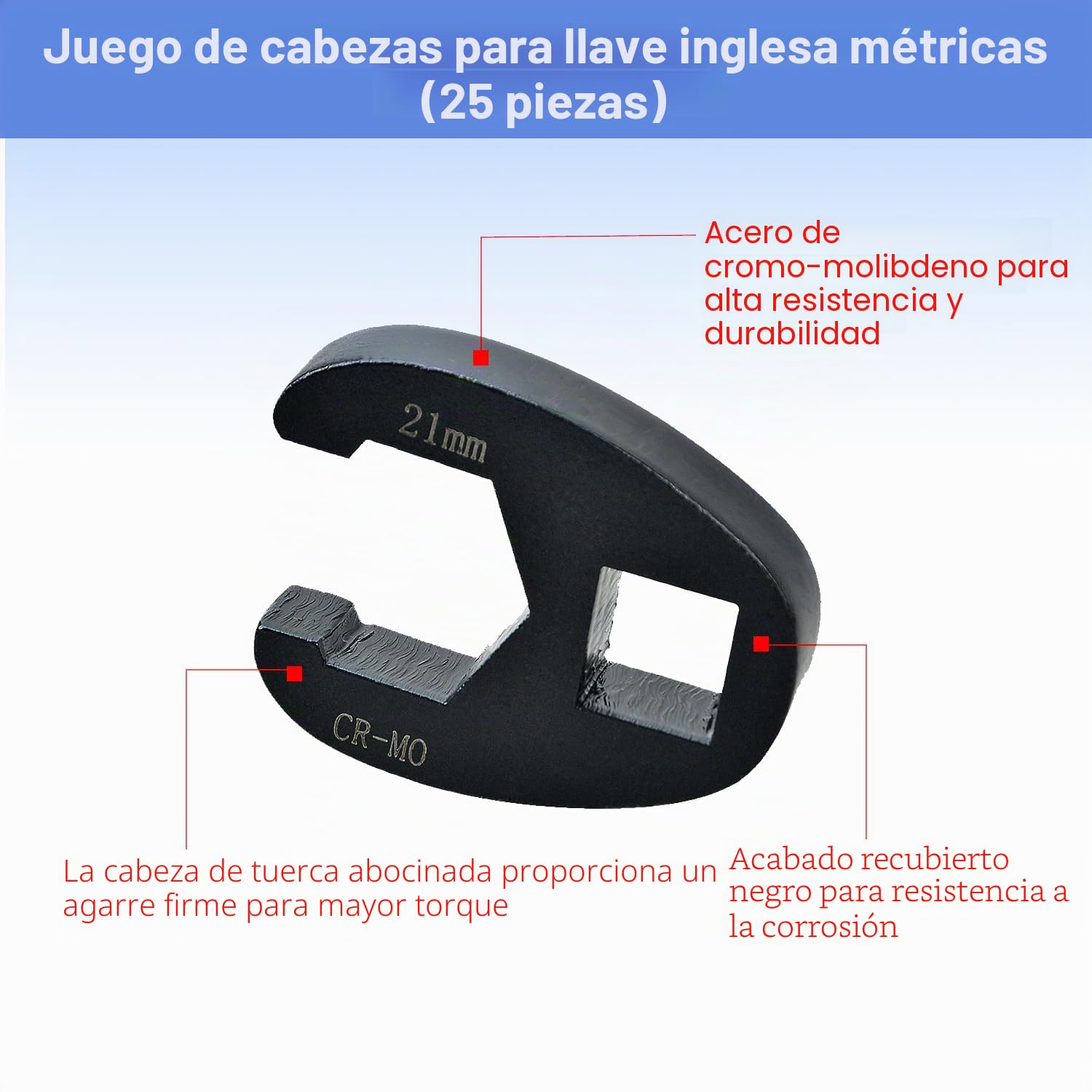 Juego de llaves de cabeza de gallo, 25 piezas, 8-32 mm, llave inglesa, 3/8" 1/2", métrica, con adaptador y barras de extensión, juego de llaves de par