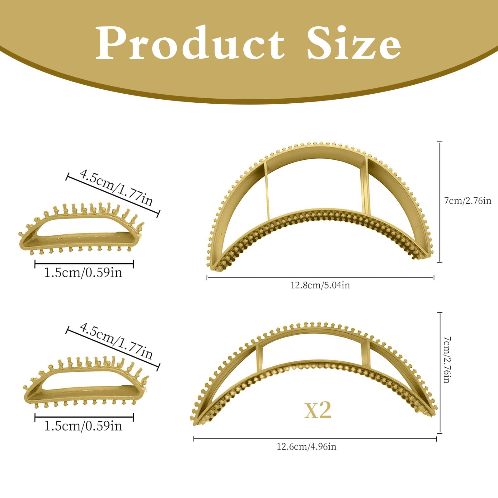 5Pcs styling coiler set Bump it Volume Hair hair accessory Hair bumps for volume insert Fluffy hairdressing tools for women and girls (Gold) - Image 2