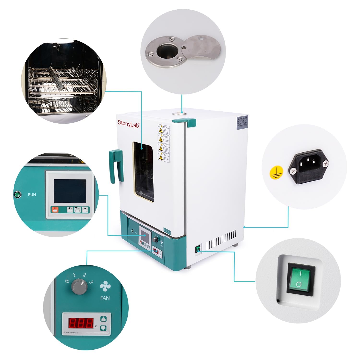 stonylab Zwangsluftkonvektionsofen, Digitale Luftzwangs-Trocknungs-und Heizkammer mit Zwangskonvektion, Forced Air Convection Oven 220V/300℃ 50/60 Hz 800W